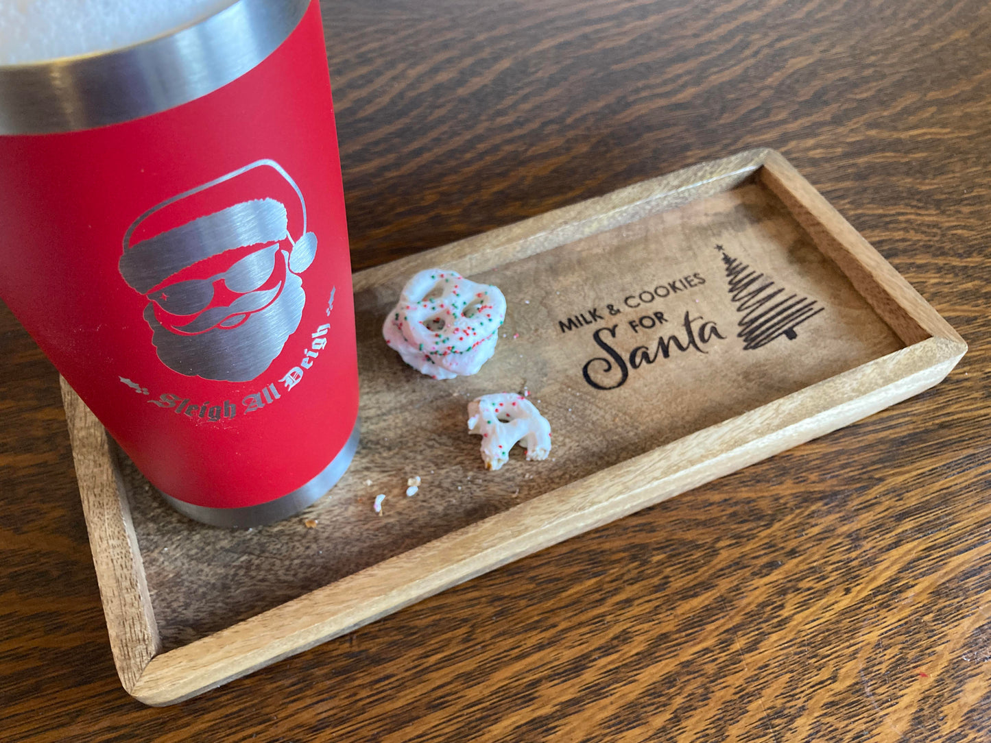Milk & Cookies for Santa Tray