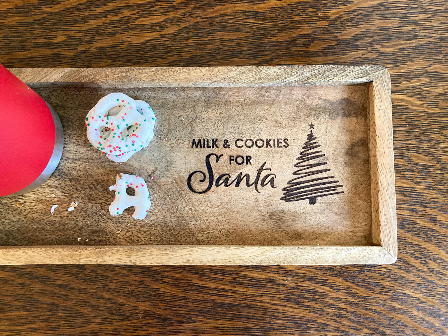 Milk & Cookies for Santa Tray