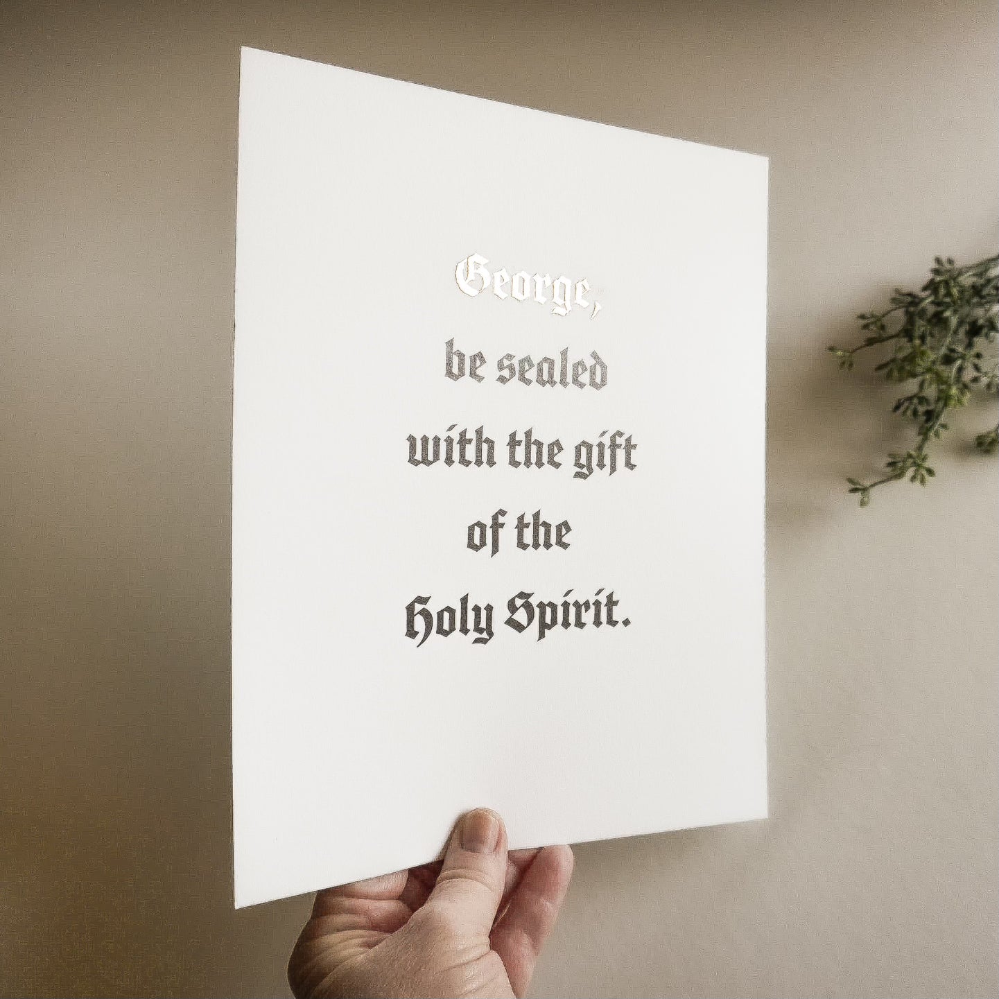Personalized Confirmation Keepsake Print with 24k Gold Leaf