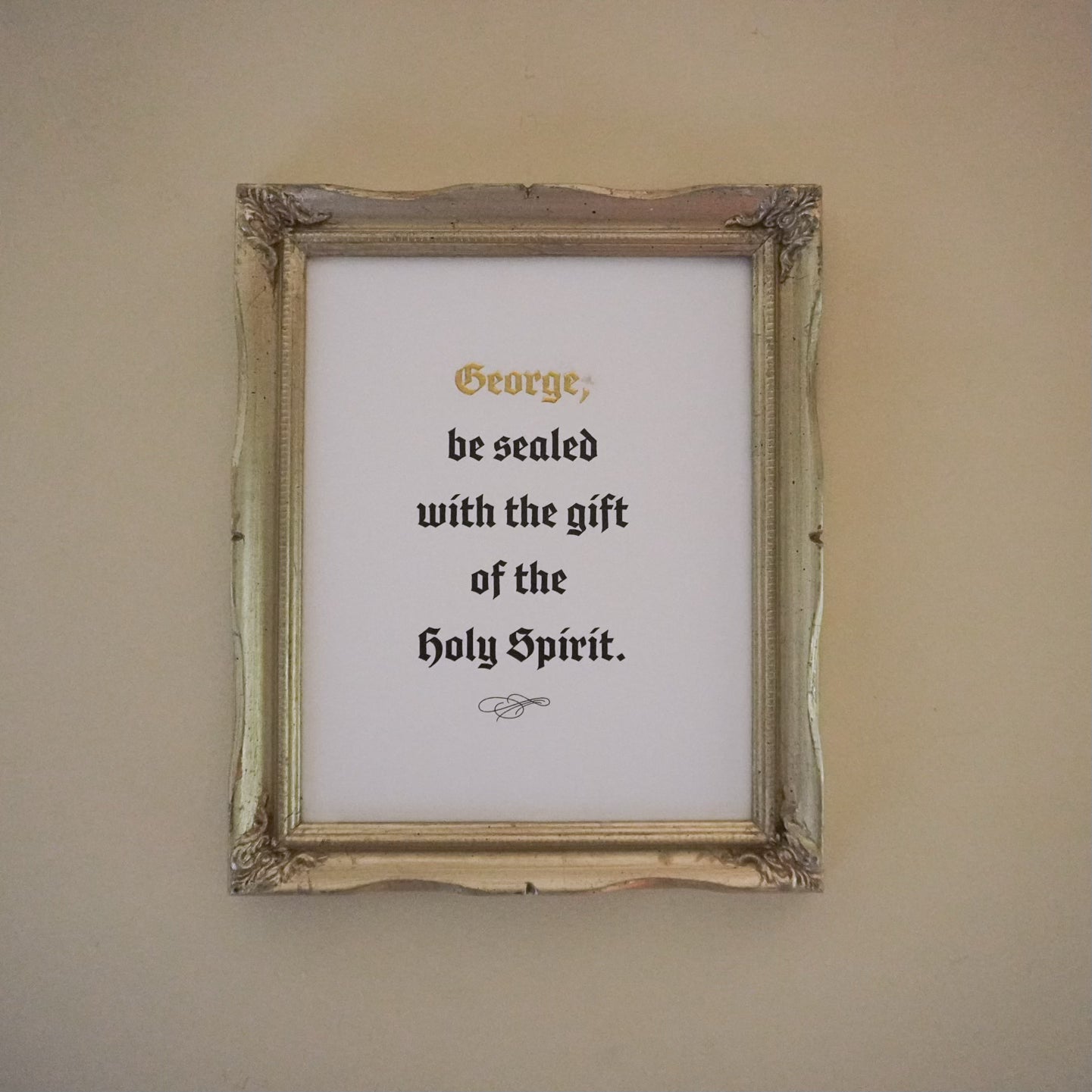 Personalized Confirmation Keepsake Print with 24k Gold Leaf