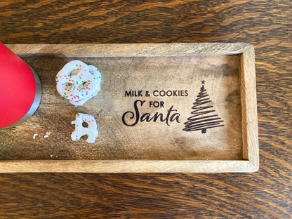 Milk & Cookies for Santa Tray