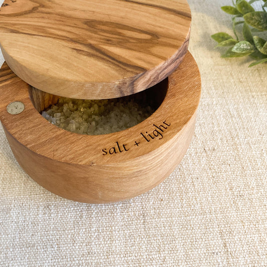 Salt + Light Olive Wood Salt Cellar