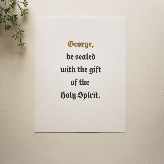 Personalized Confirmation Keepsake Print with 24k Gold Leaf