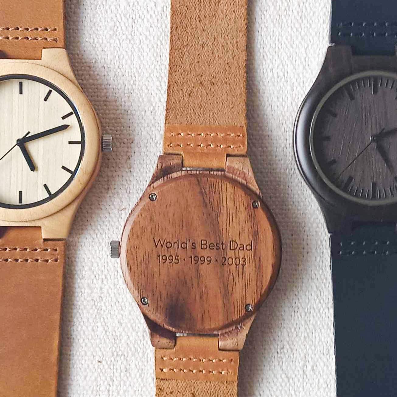personalized wooden watch for men _ walnut sandalwood maple novenarose.com